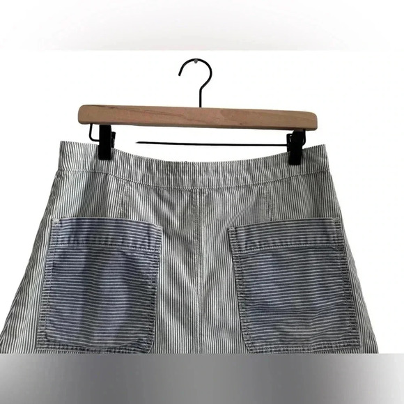 Anthropologie Pilcro & The Letterpress Blue White Pinstripe Mini Skirt Size 8 - Picture 9 of 16